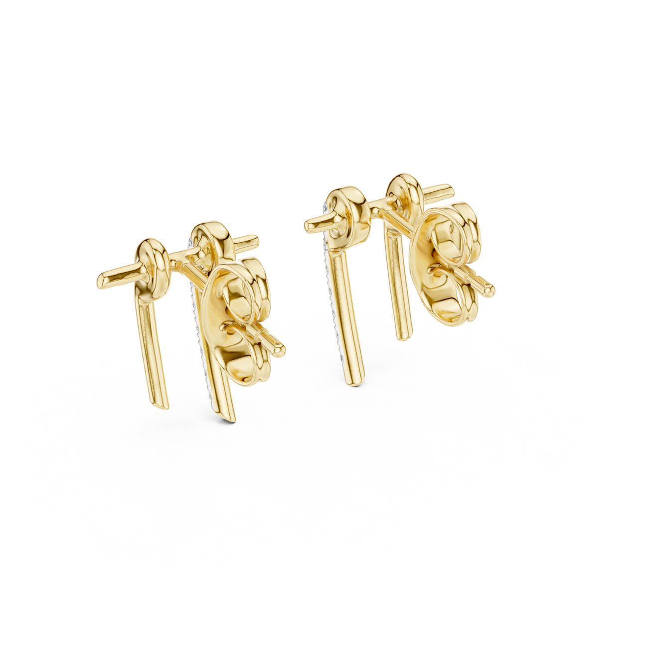 .13 Ct. Asymmetric Linear Earrings with Pavé Diamond Bar Accent (12#10009@E) 5