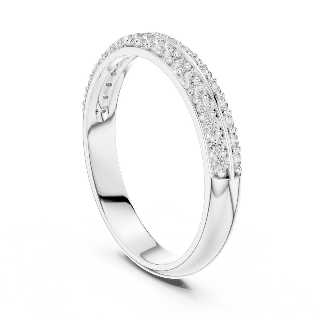 .30 Ct. Double Row Pavé Diamond Half-Eternity Band (12#10009@L) 10