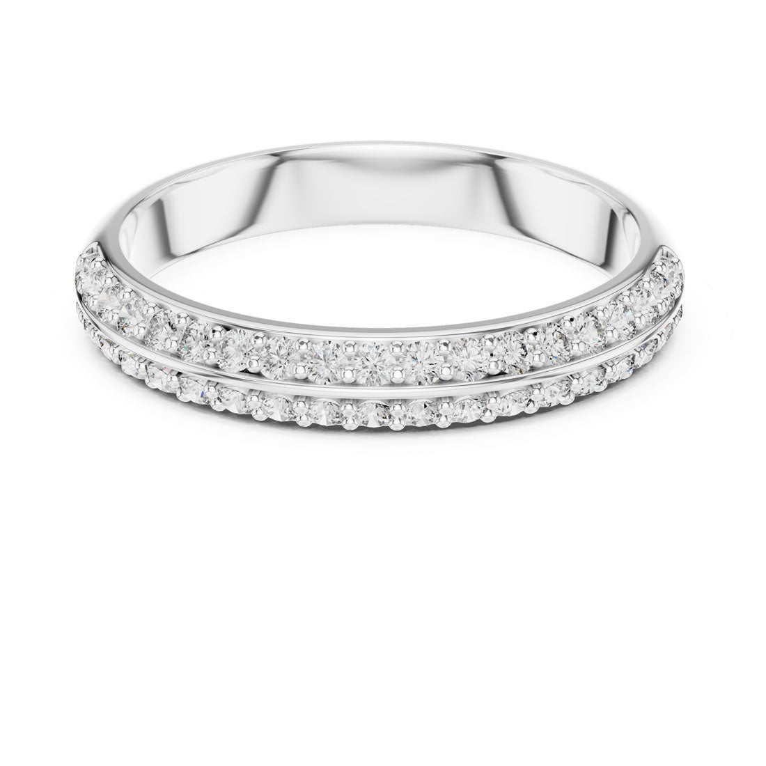 .30 Ct. Double Row Pavé Diamond Half-Eternity Band (12#10009@L)