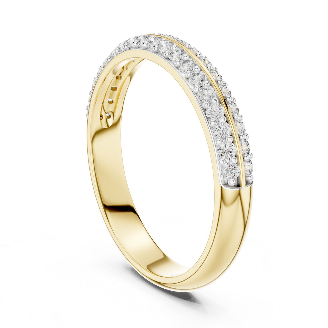 .30 Ct. Double Row Pavé Diamond Half-Eternity Band (12#10009@L) 3