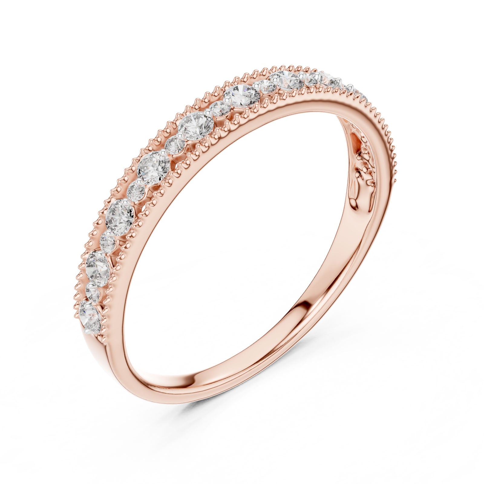 .25 Ct. Milgrain Diamond Half Eternity Ring (12#10011@L) 3