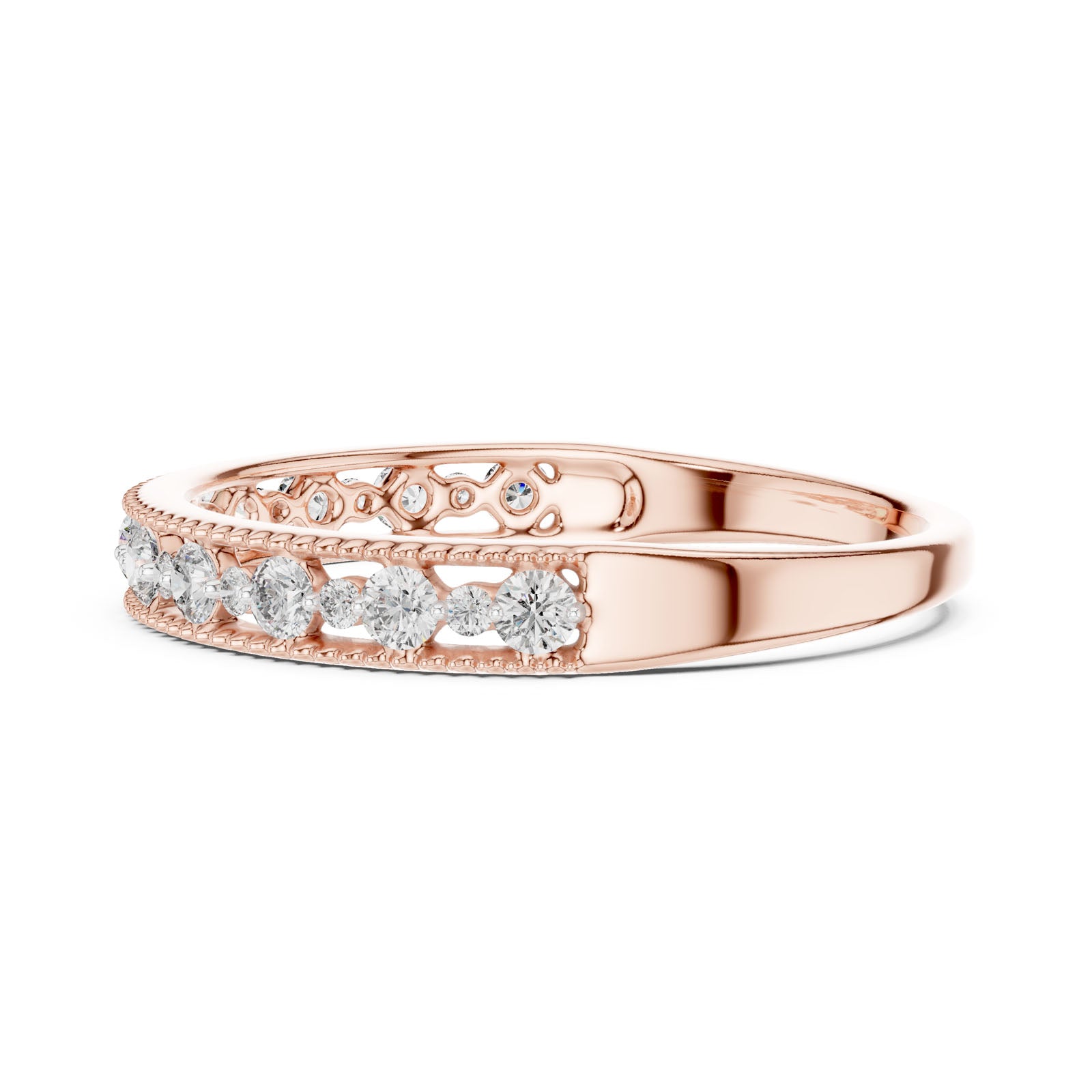 .25 Ct. Milgrain Diamond Half Eternity Ring (12#10011@L) 6