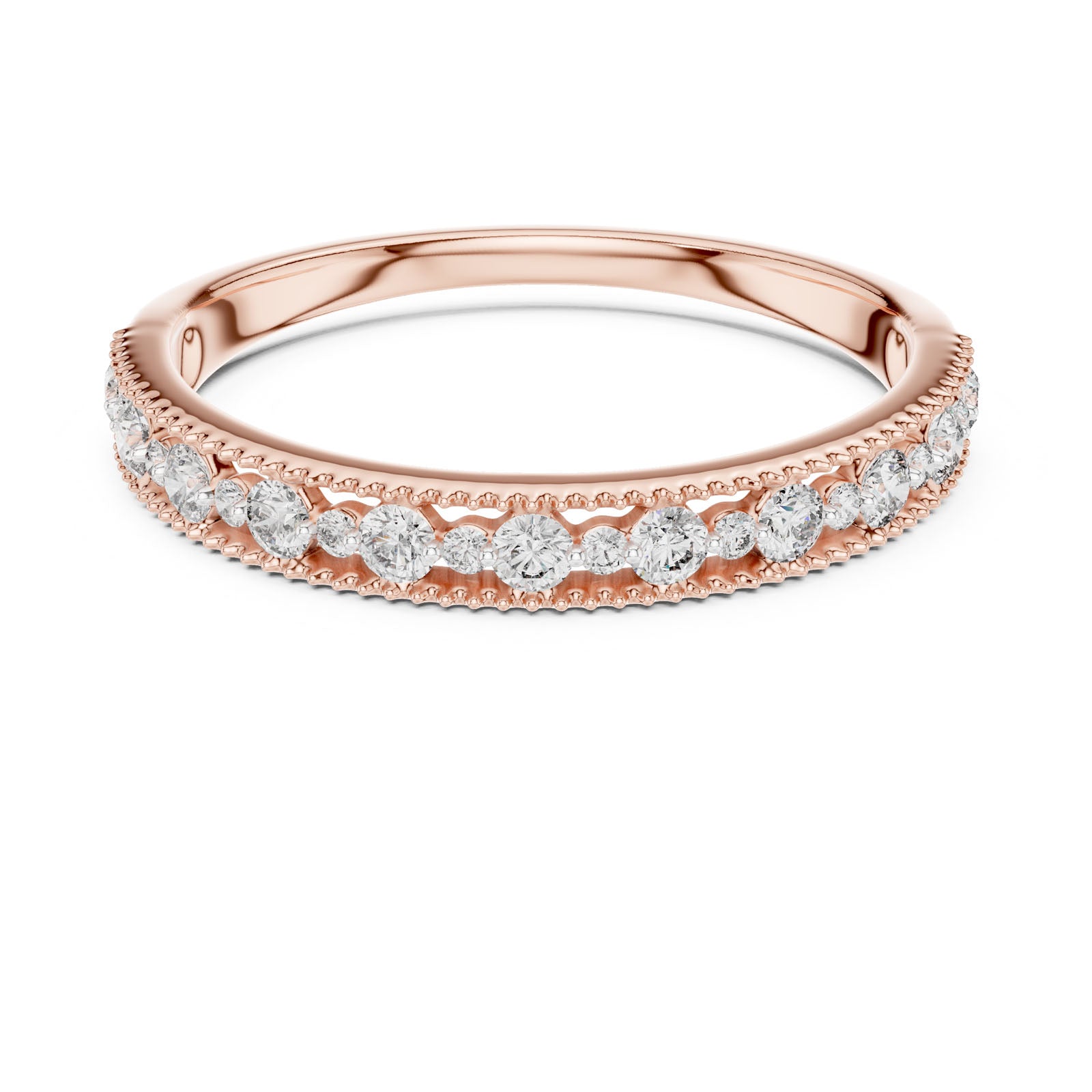 .25 Ct. Milgrain Diamond Half Eternity Ring (12#10011@L) 9