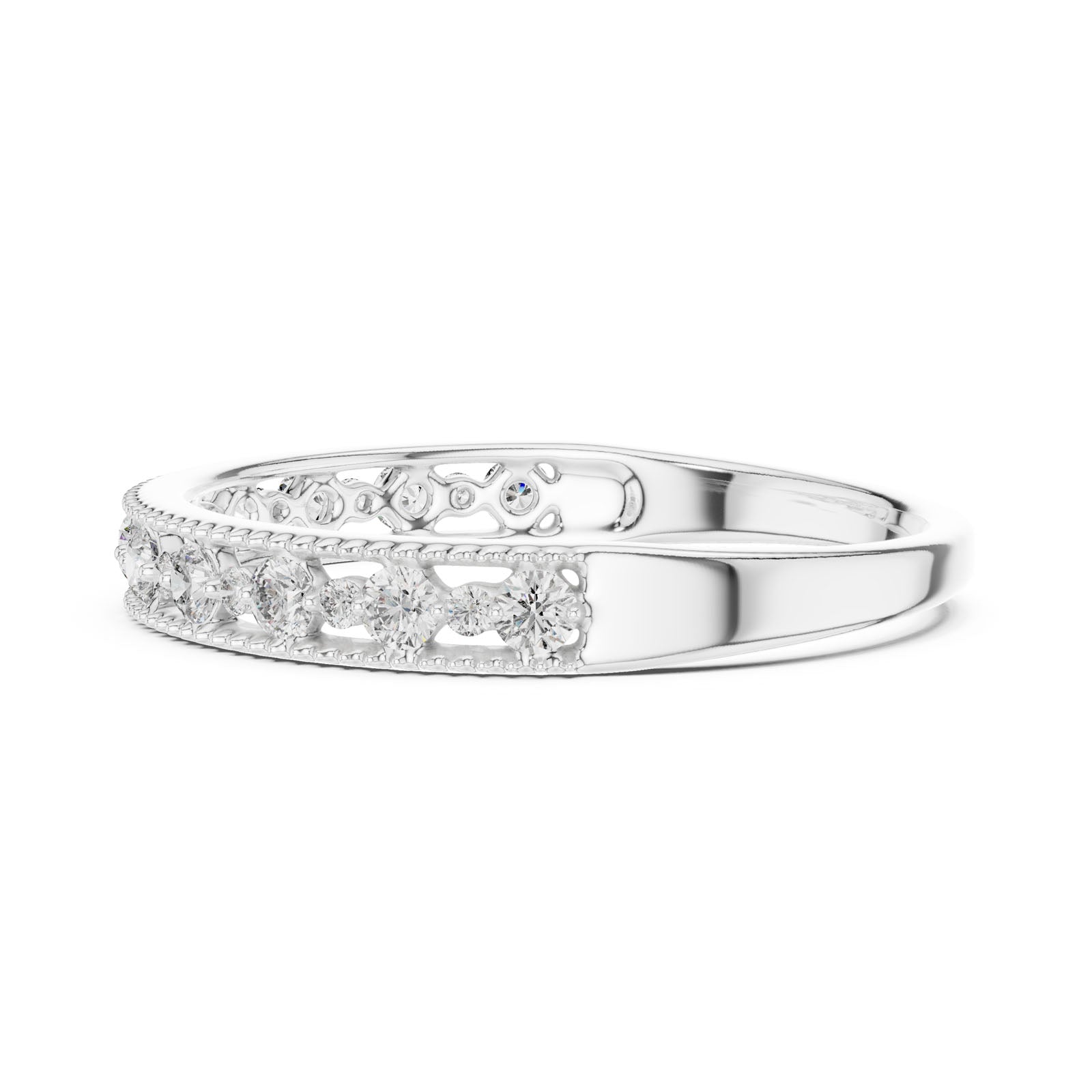 .25 Ct. Milgrain Diamond Half Eternity Ring (12#10011@L) 8