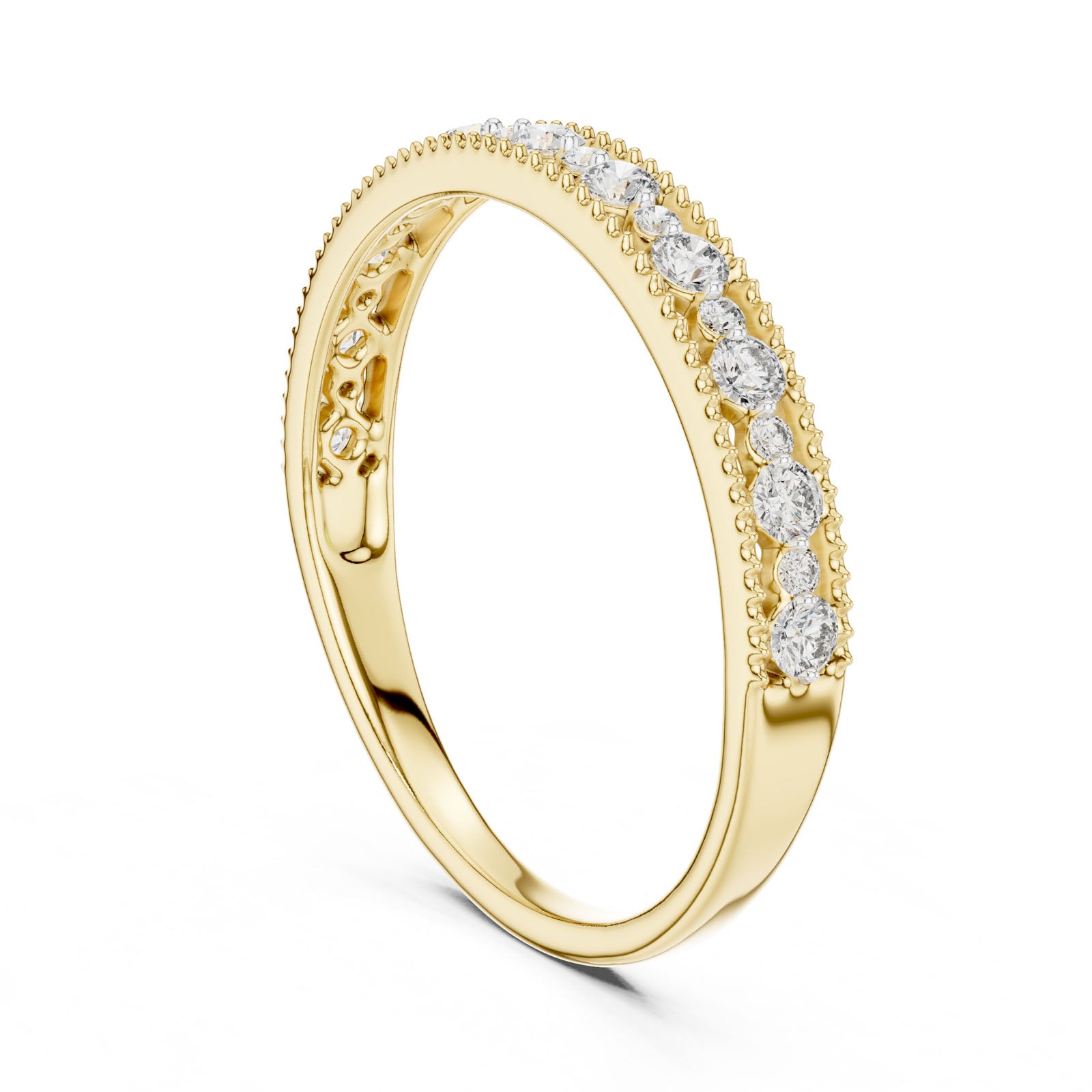 .25 Ct. Milgrain Diamond Half Eternity Ring (12#10011@L) 4