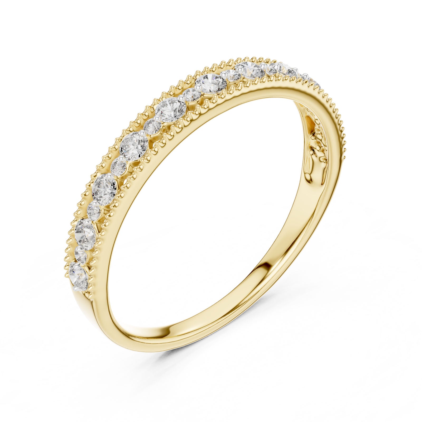 .25 Ct. Milgrain Diamond Half Eternity Ring (12#10011@L) 7