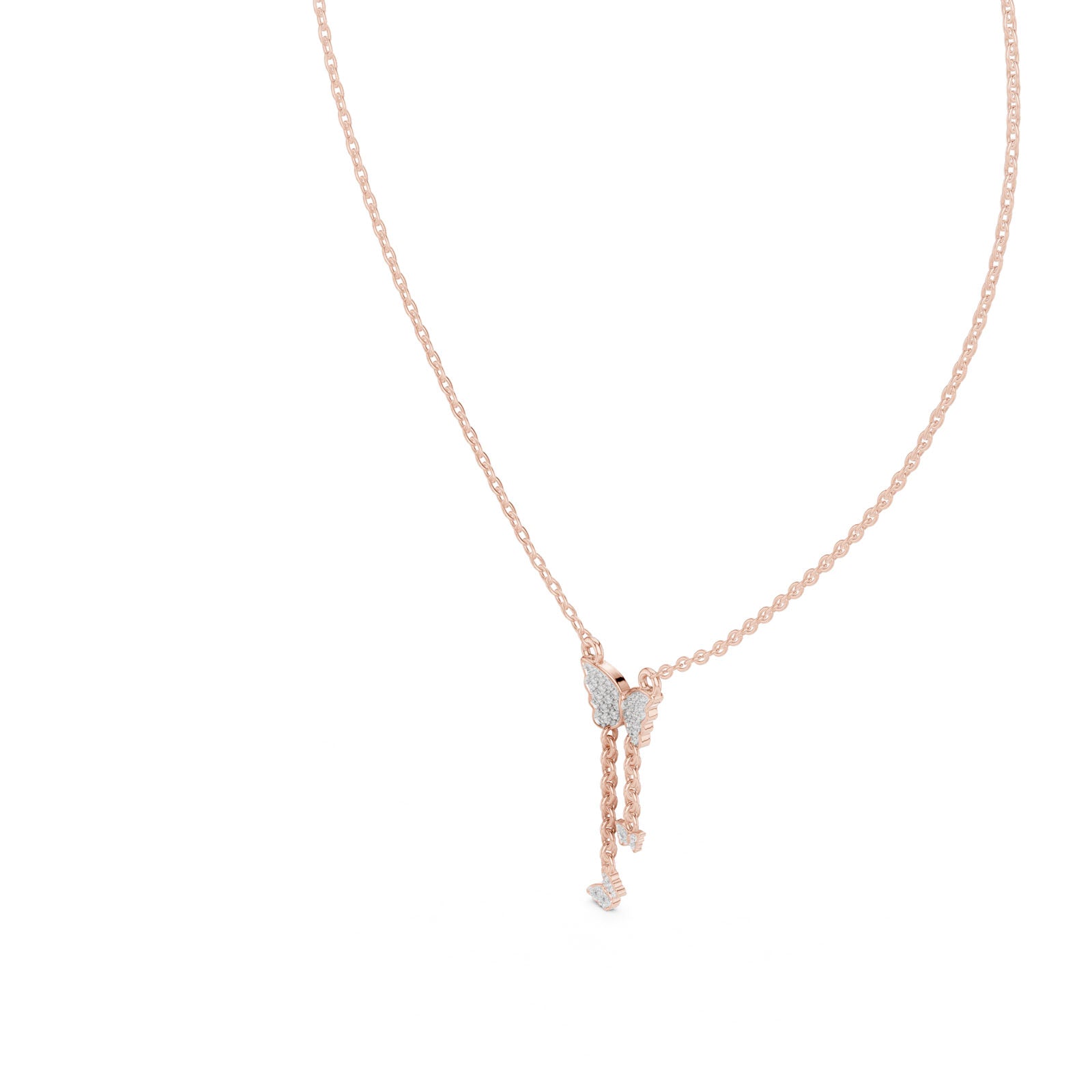 .12 Ct. Diamond Butterfly Drop Pendant Necklace (12#10013P) 5