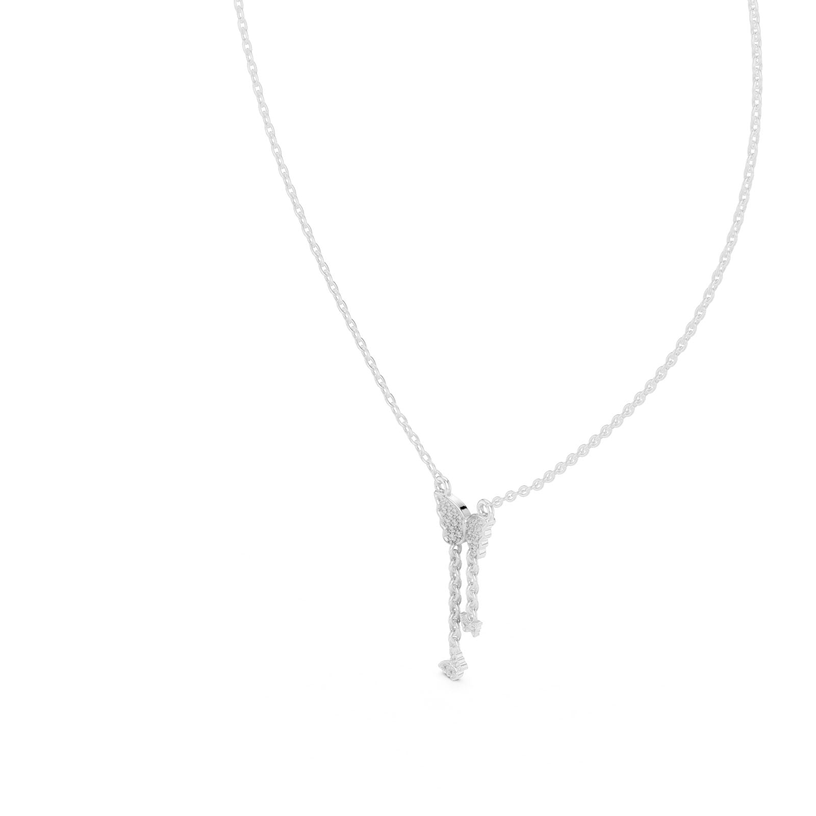 .12 Ct. Diamond Butterfly Drop Pendant Necklace (12#10013P)