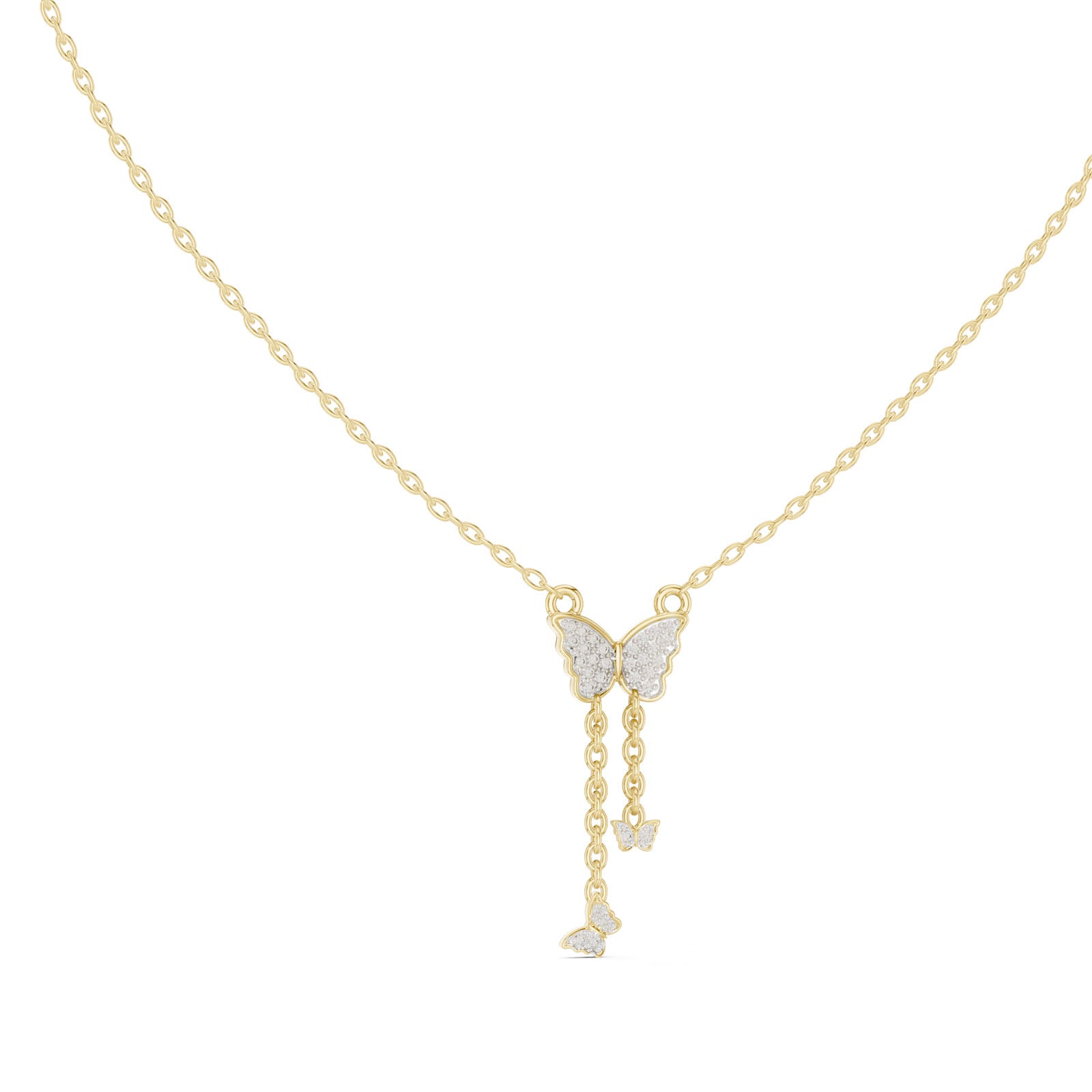 .12 Ct. Diamond Butterfly Drop Pendant Necklace (12#10013P) 8