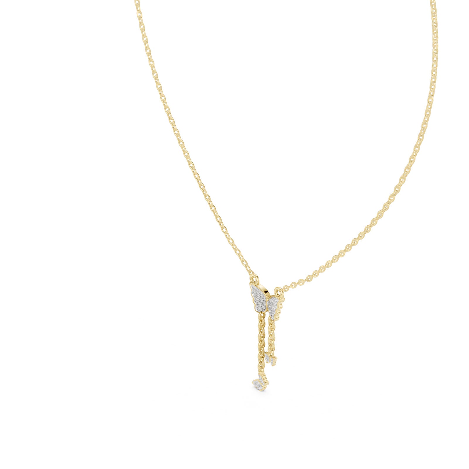.12 Ct. Diamond Butterfly Drop Pendant Necklace (12#10013P) 9
