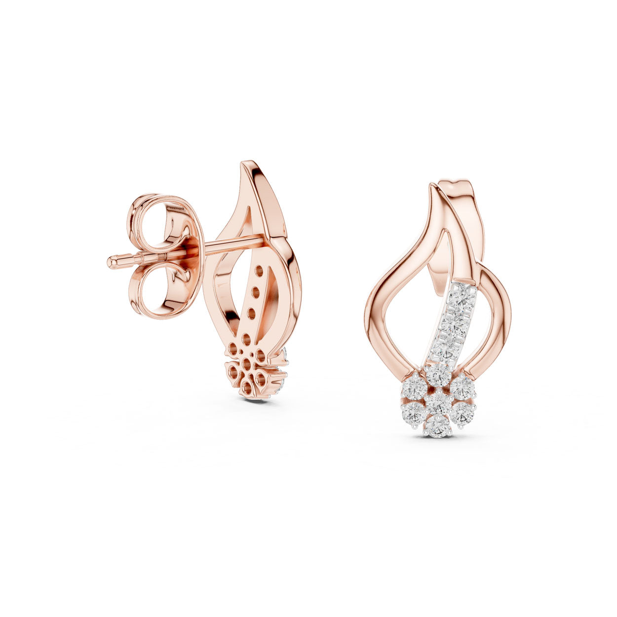 .20 Ct. Open Teardrop Diamond Earrings with Cluster Drop and Pavé Accent (12#10014@E) 10