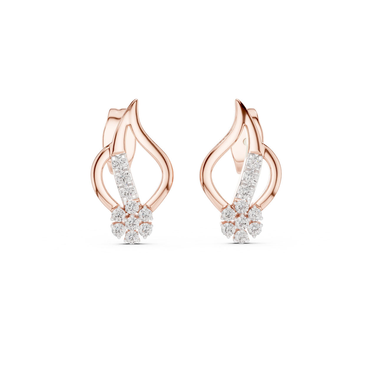 .20 Ct. Open Teardrop Diamond Earrings with Cluster Drop and Pavé Accent (12#10014@E) 5