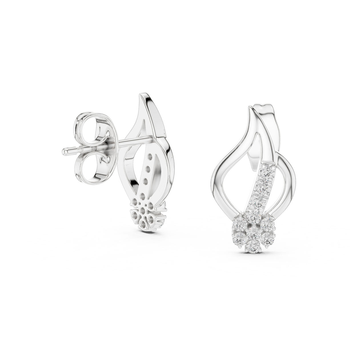 .20 Ct. Open Teardrop Diamond Earrings with Cluster Drop and Pavé Accent (12#10014@E) 9
