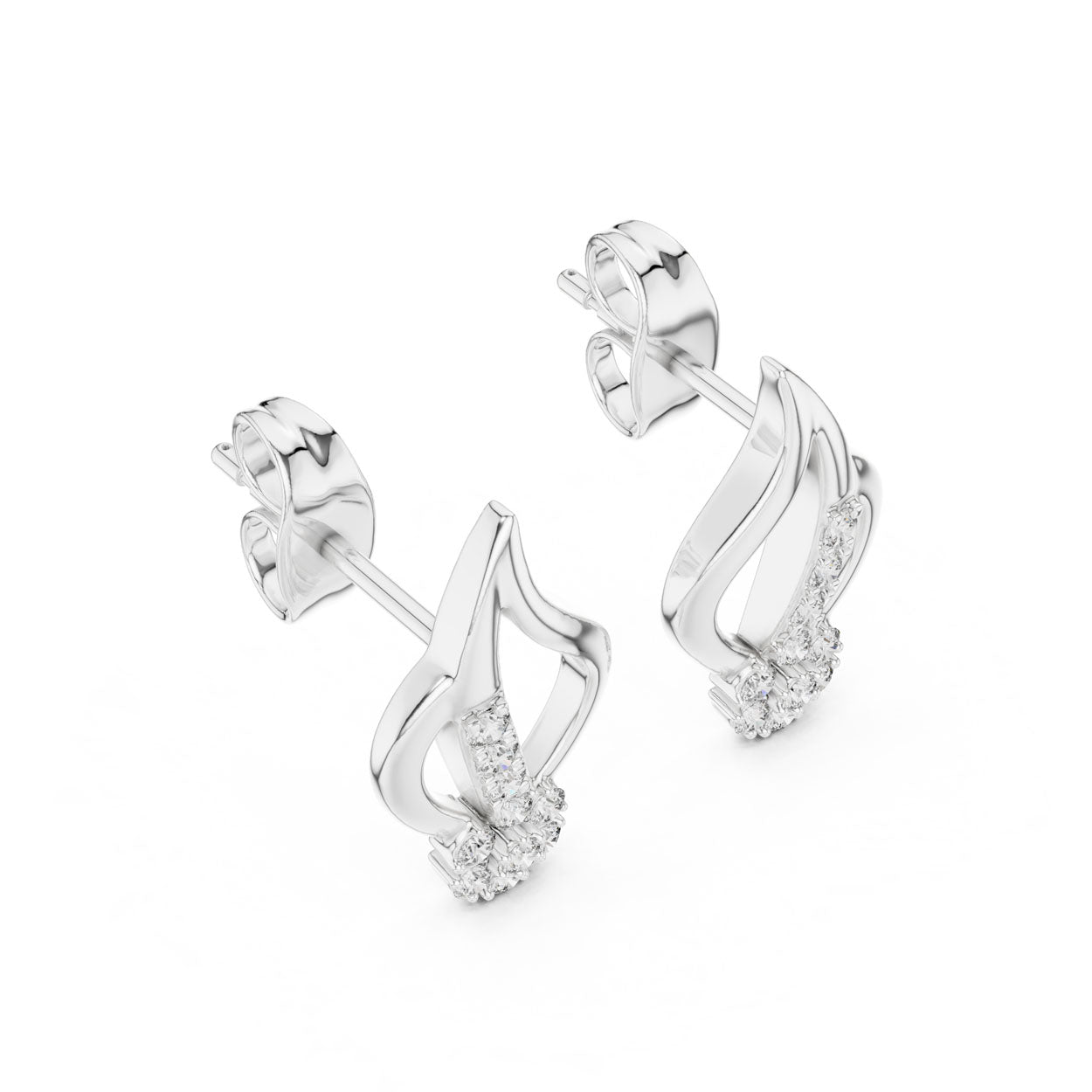 .20 Ct. Open Teardrop Diamond Earrings with Cluster Drop and Pavé Accent (12#10014@E) 8