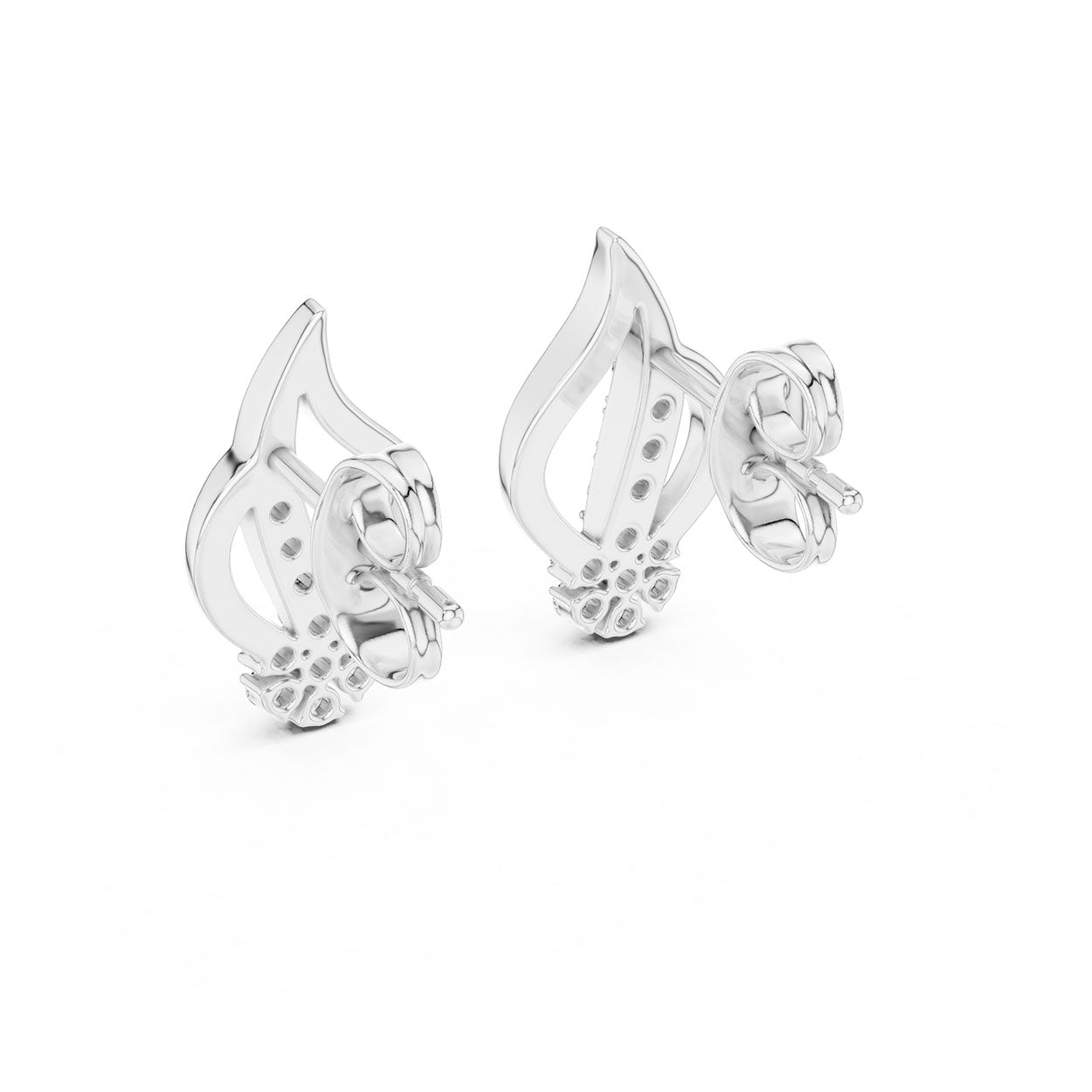 .20 Ct. Open Teardrop Diamond Earrings with Cluster Drop and Pavé Accent (12#10014@E) 12