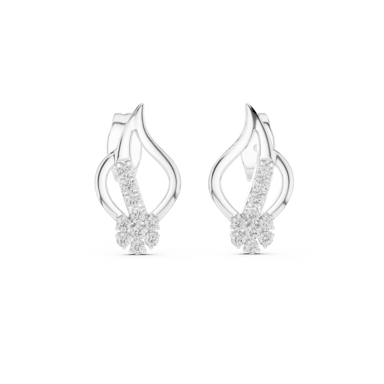 .20 Ct. Open Teardrop Diamond Earrings with Cluster Drop and Pavé Accent (12#10014@E) 7