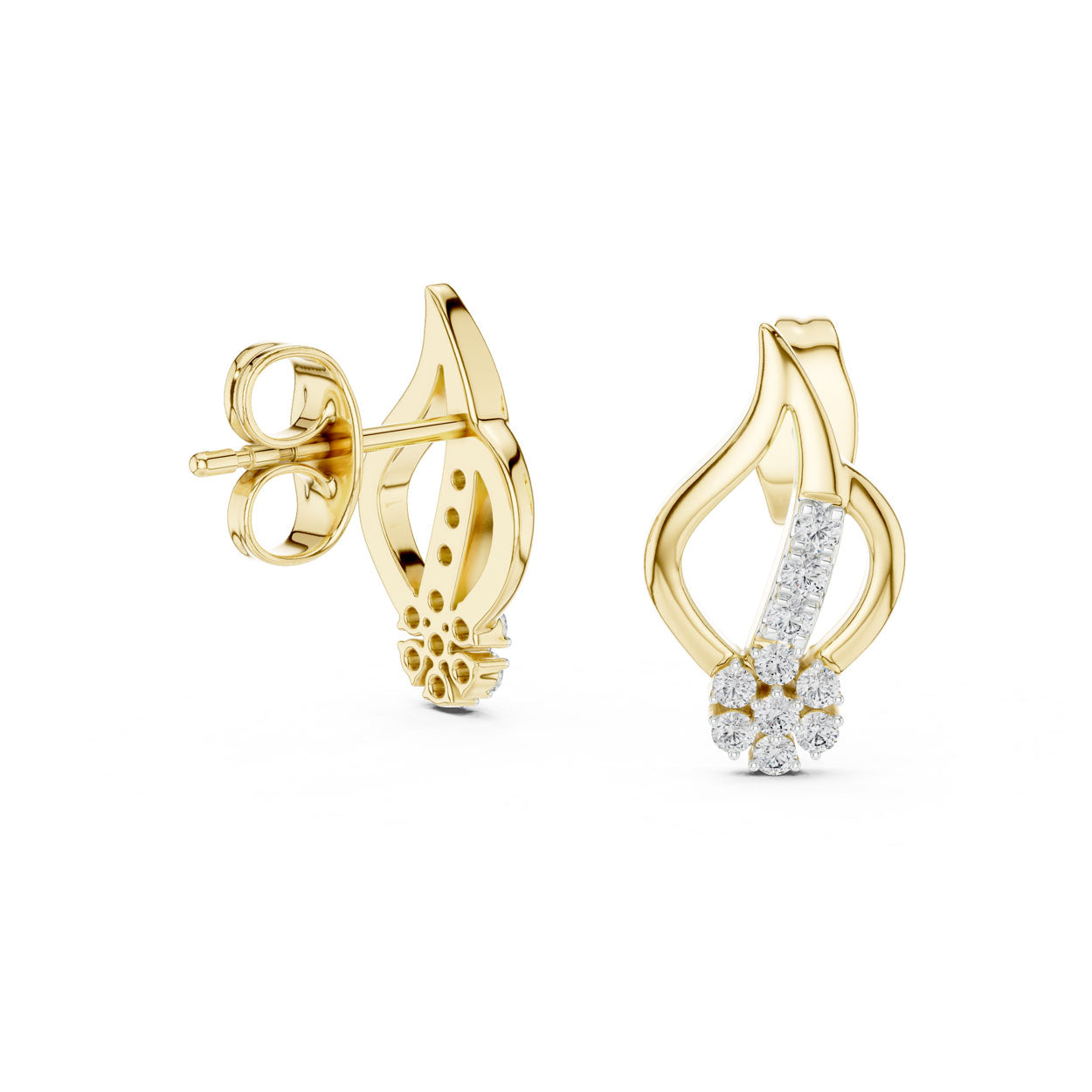 .20 Ct. Open Teardrop Diamond Earrings with Cluster Drop and Pavé Accent (12#10014@E) 3