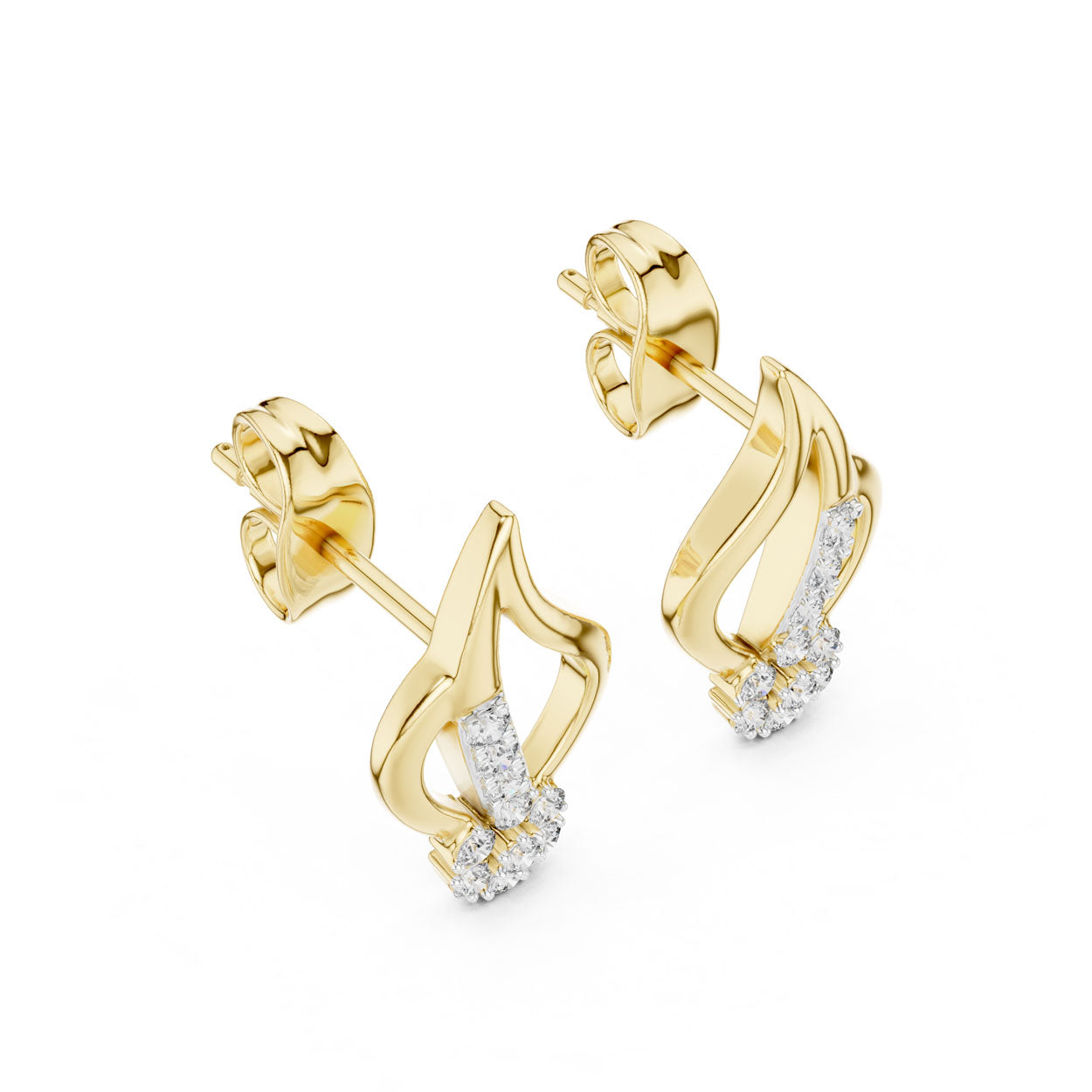 .20 Ct. Open Teardrop Diamond Earrings with Cluster Drop and Pavé Accent (12#10014@E)
