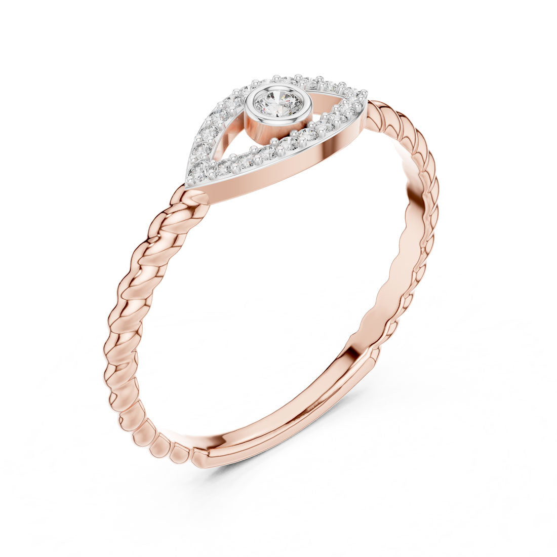 .10 Ct. Evil Eye Diamond Ring with Rope Shank (12#10014@L) 6