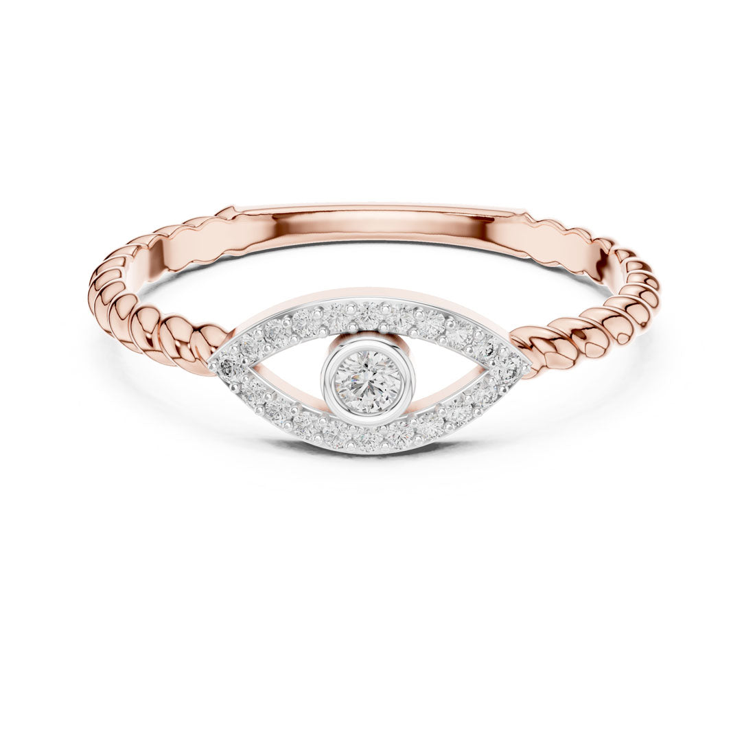 .10 Ct. Evil Eye Diamond Ring with Rope Shank (12#10014@L) 5