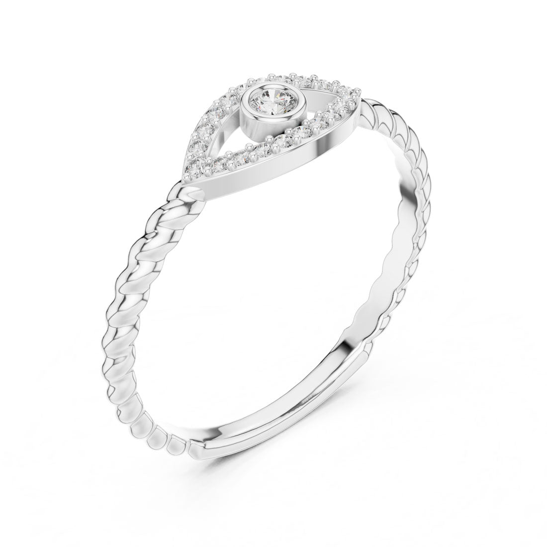 .10 Ct. Evil Eye Diamond Ring with Rope Shank (12#10014@L) 8
