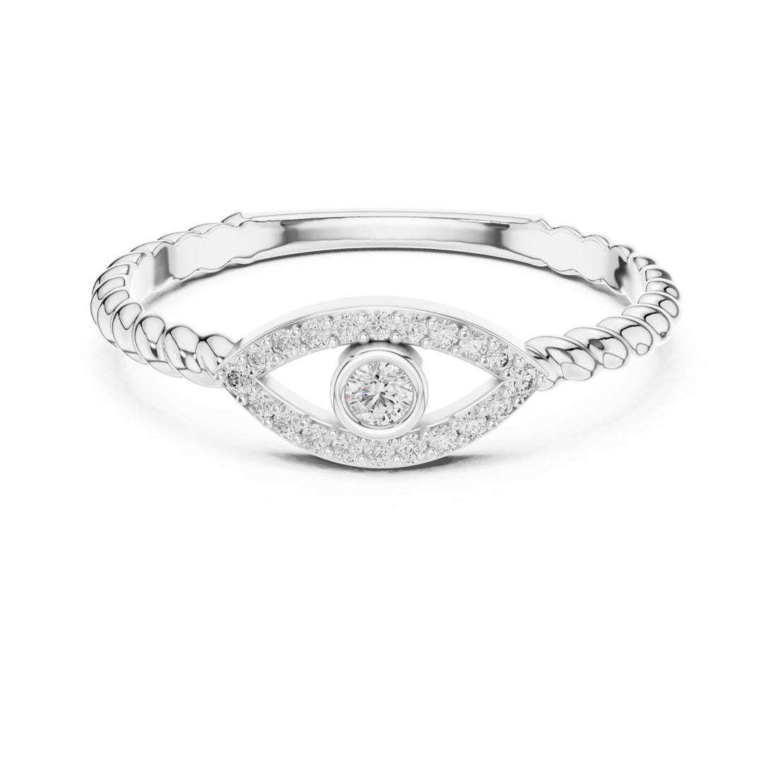 .10 Ct. Evil Eye Diamond Ring with Rope Shank (12#10014@L) 7