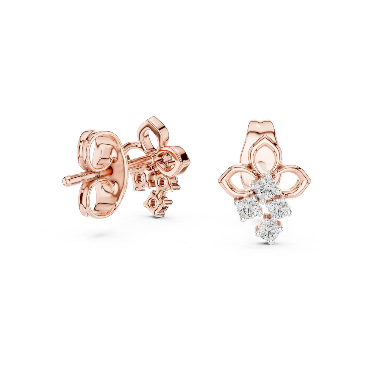 .08 Ct. Petite Fleur Diamond Earrings with Cluster Drop (12#10017@E) 8