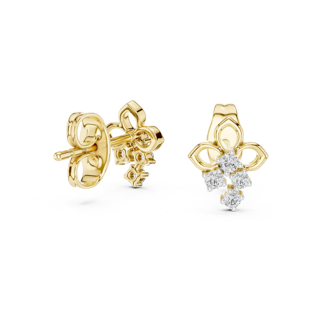 .08 Ct. Petite Fleur Diamond Earrings with Cluster Drop (12#10017@E) 3