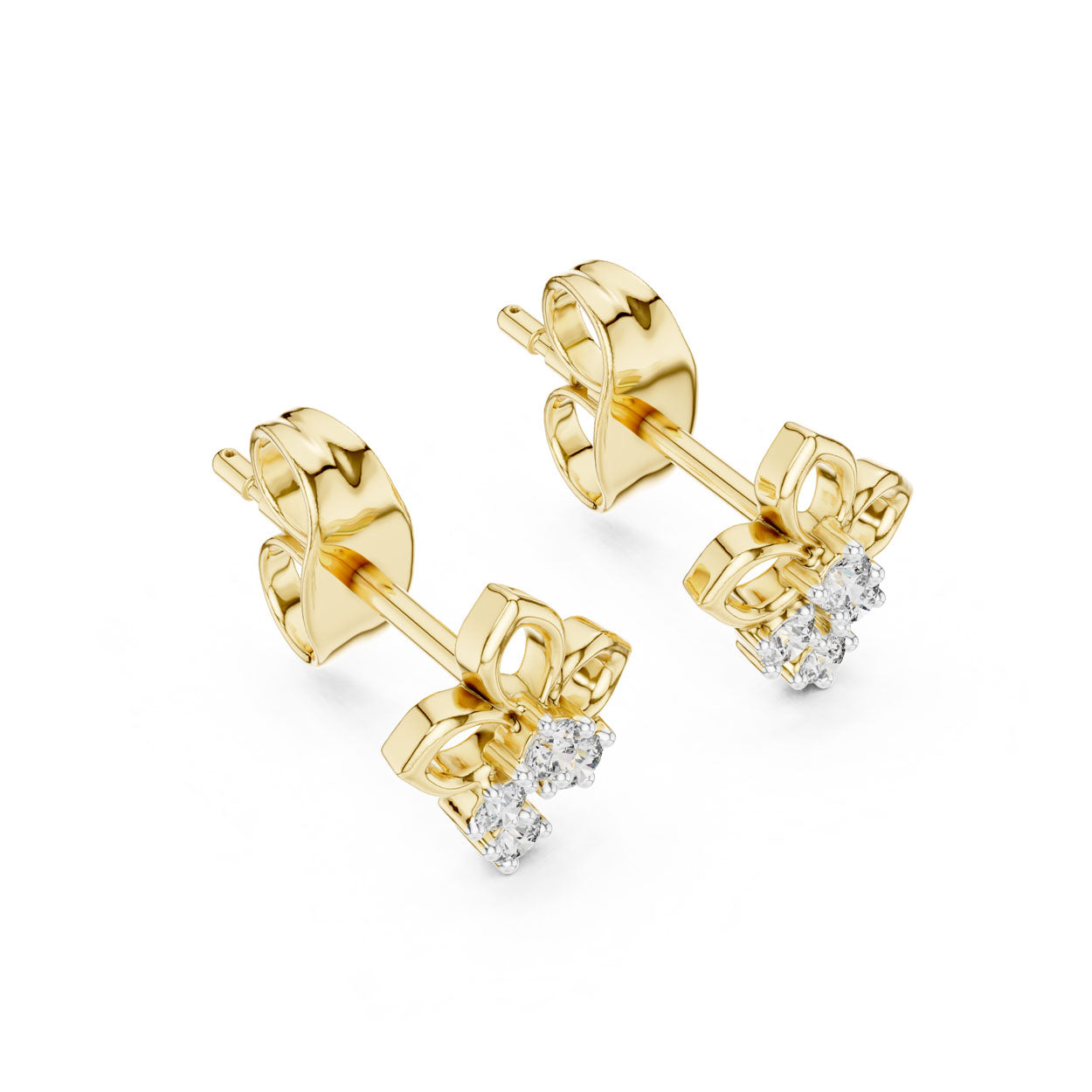 .08 Ct. Petite Fleur Diamond Earrings with Cluster Drop (12#10017@E)