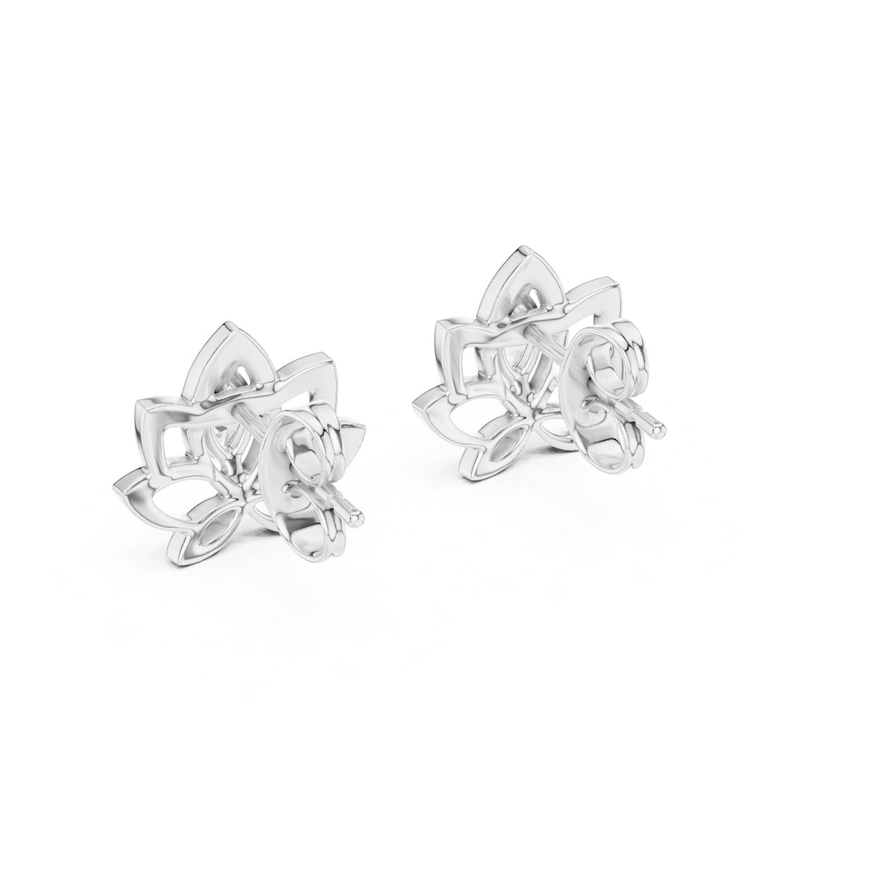.20 Ct. Marquise Diamond Lotus-Inspired Stud Earrings with Open Petal Frame (12#10019@E) 9
