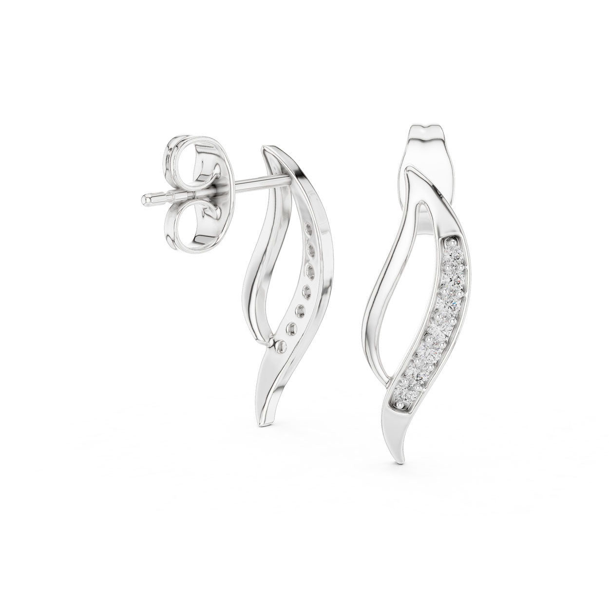 .14 Ct. Diamond Open Teardrop Earrings (12#10020@E) 11