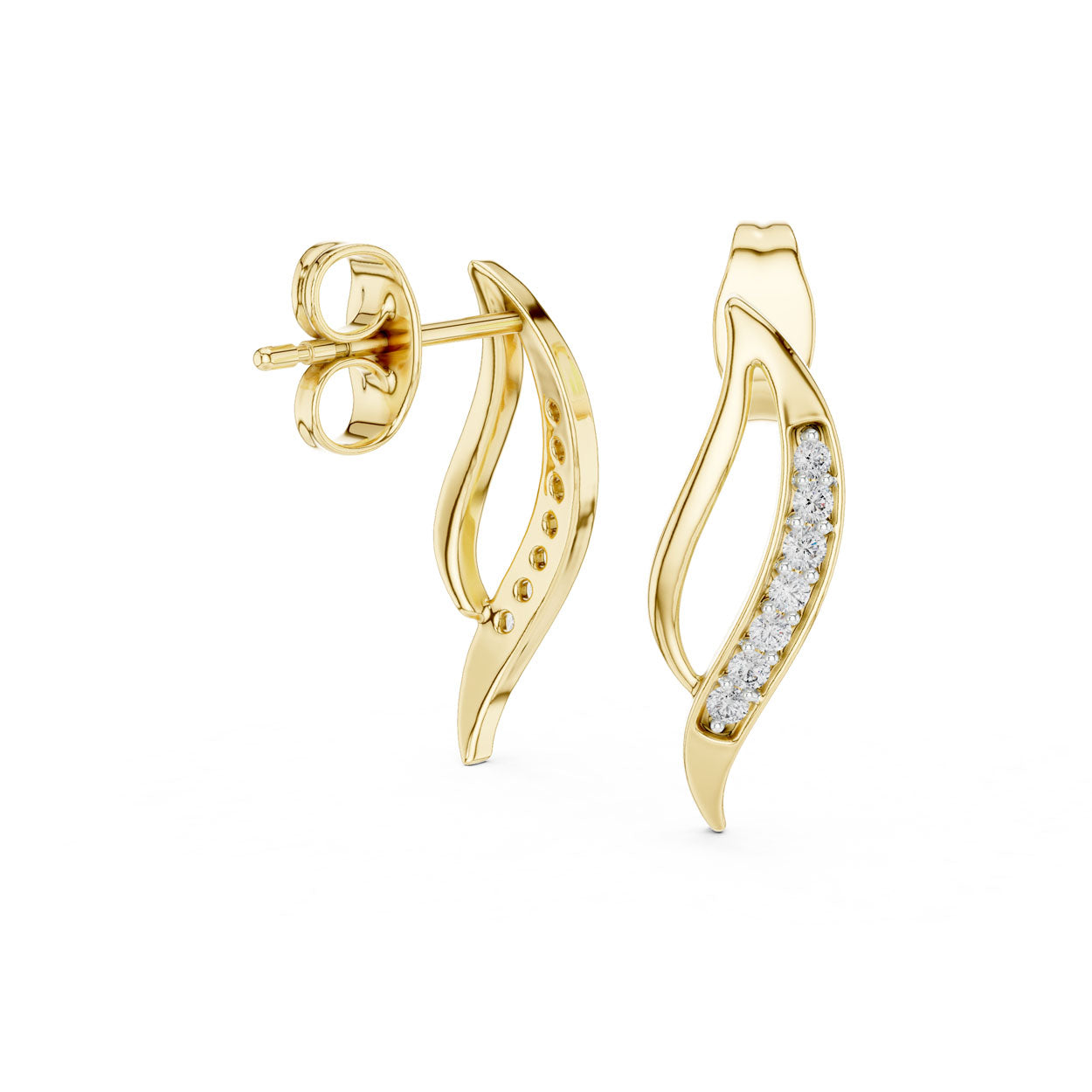 .14 Ct. Diamond Open Teardrop Earrings (12#10020@E) 3