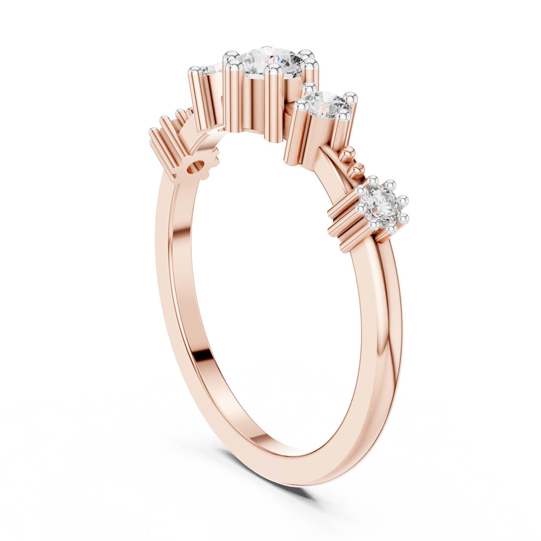 .52 Ct. Round Diamond Ring with Side Stone Accents and Geometric Setting (12#10021@L) 9