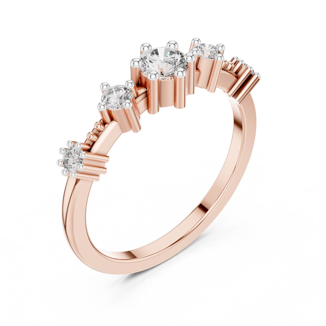 .52 Ct. Round Diamond Ring with Side Stone Accents and Geometric Setting (12#10021@L) 8