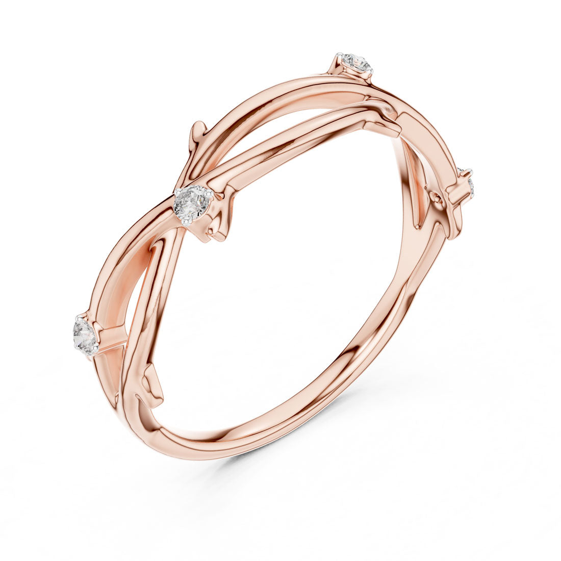 .04 Ct. Twisted Vine Ring (12#10022@L) 10