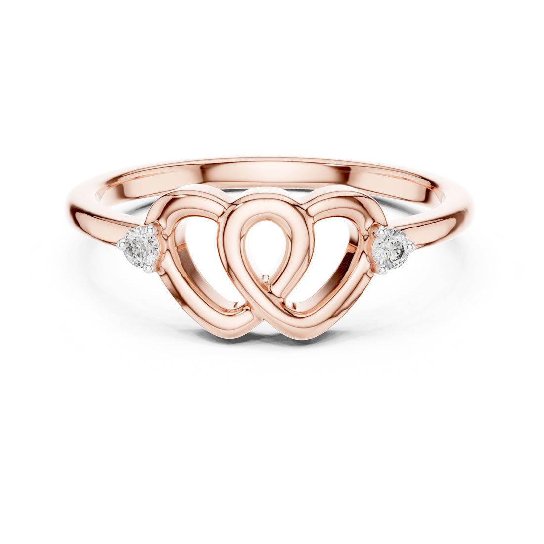 .05 Ct. Double Heart Knot Ring with Diamond Accents (12#10023@L)