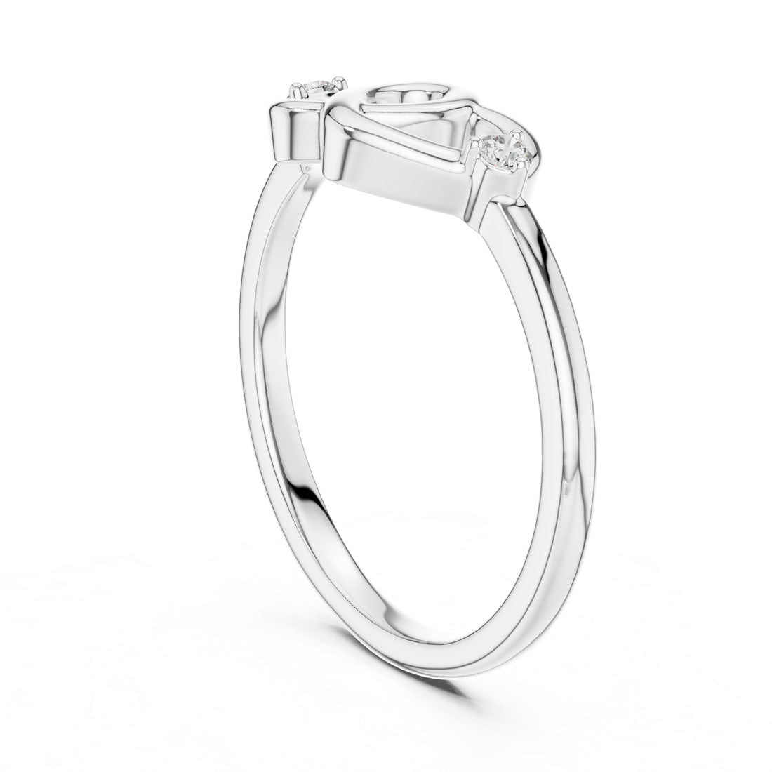 .05 Ct. Double Heart Knot Ring with Diamond Accents (12#10023@L) 10