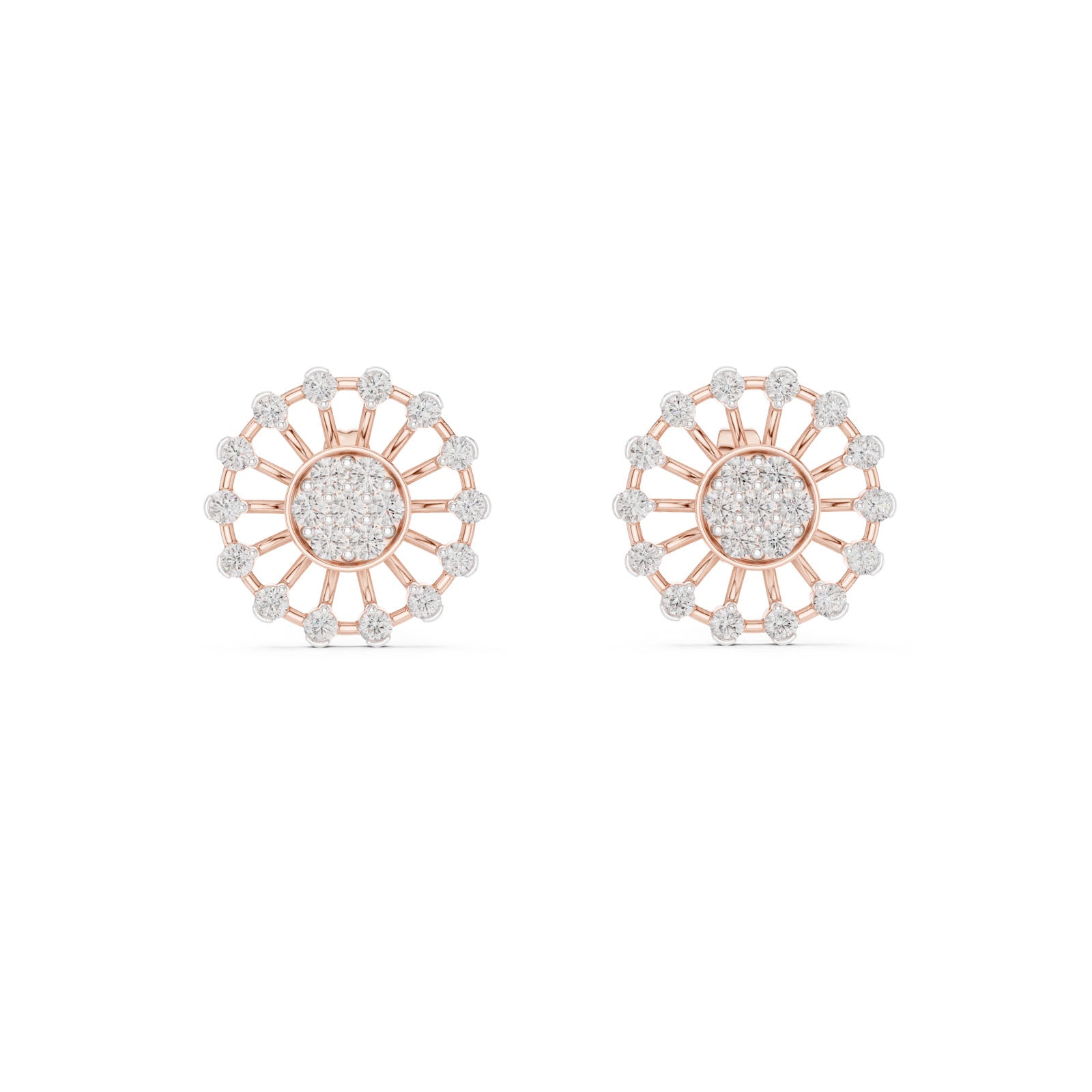 .70 Ct. Sunburst Diamond Earrings (12#10024@E) 12