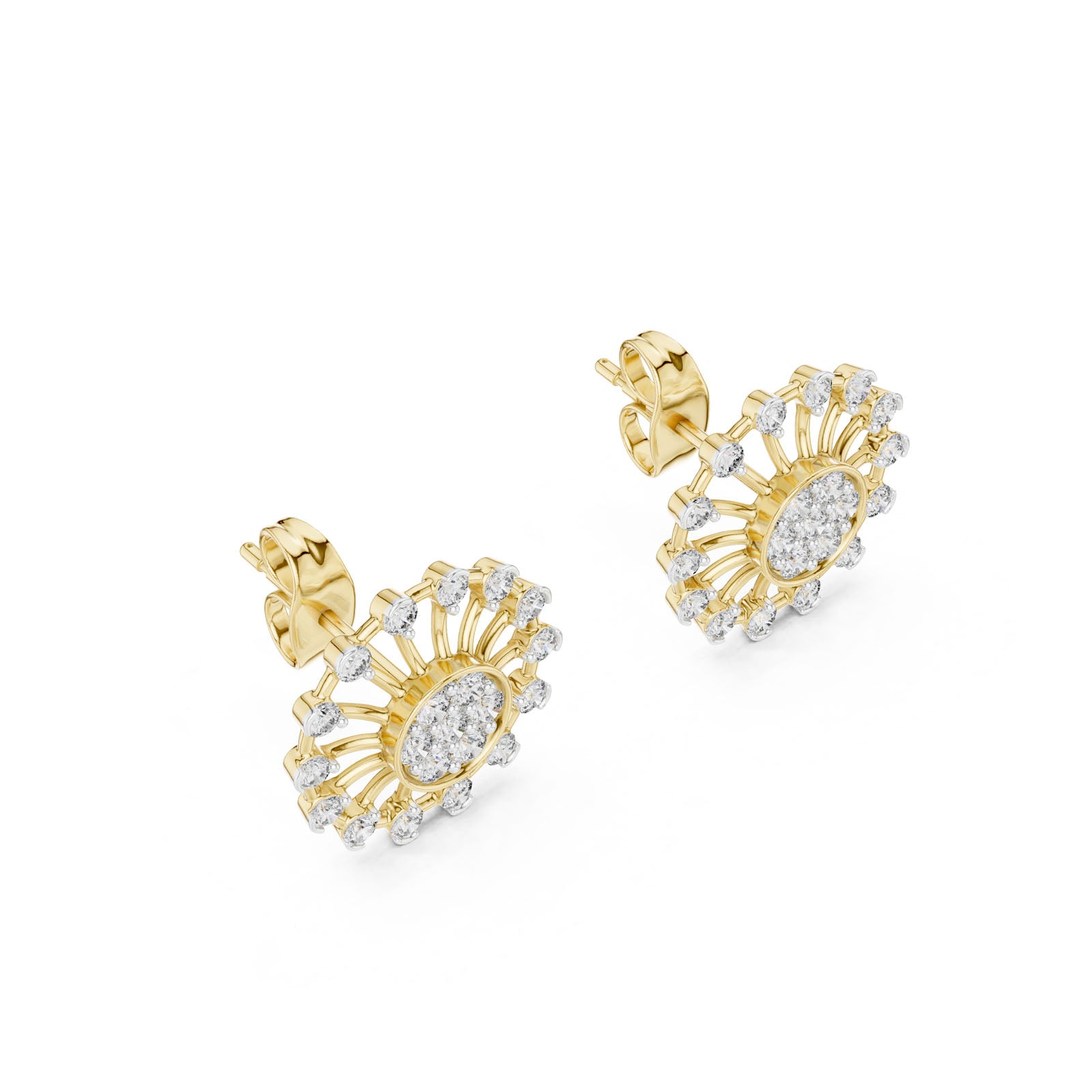 .70 Ct. Sunburst Diamond Earrings (12#10024@E) 8