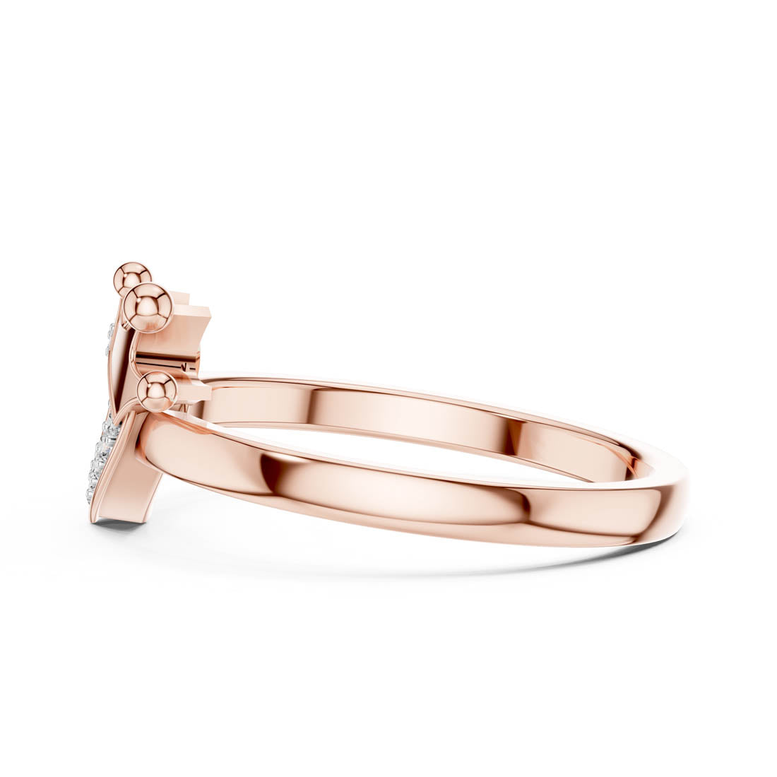.08 Ct. Heart Diamond Ring with Crown Accent (12#10025@L) 10