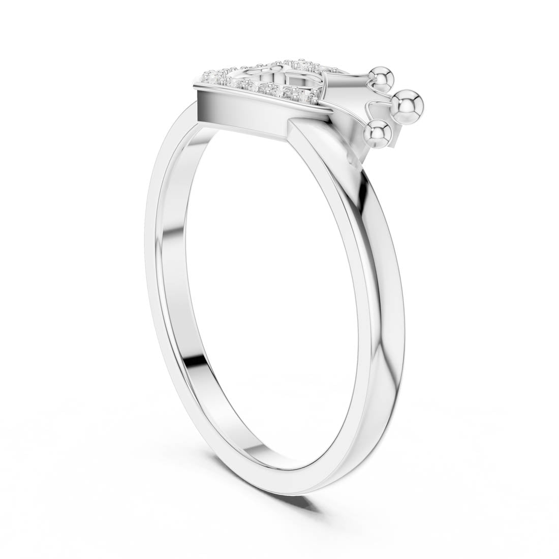 .08 Ct. Heart Diamond Ring with Crown Accent (12#10025@L) 8