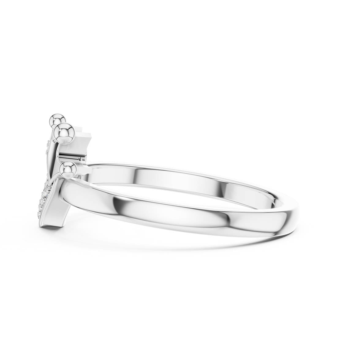 .08 Ct. Heart Diamond Ring with Crown Accent (12#10025@L) 11