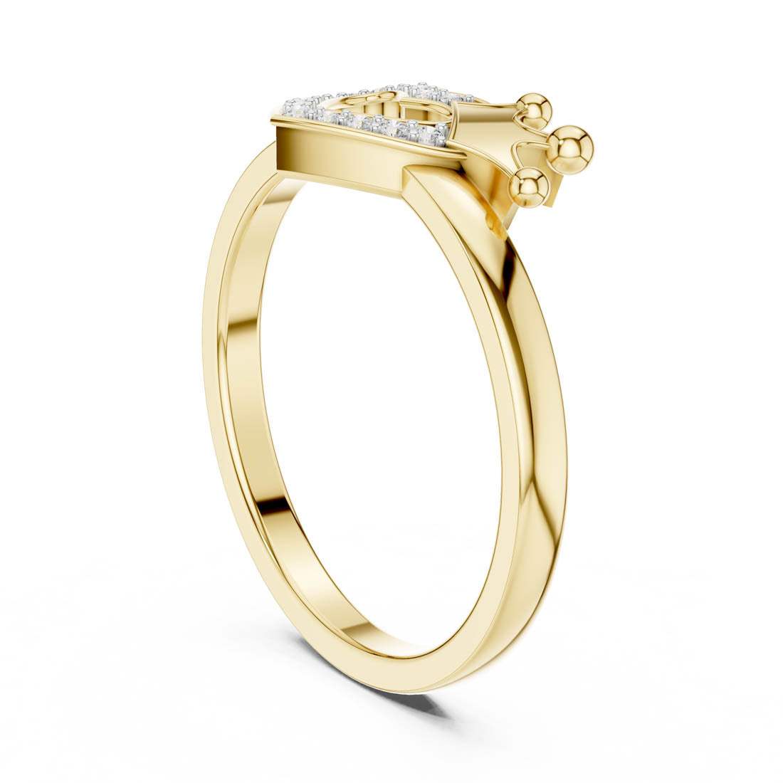 .08 Ct. Heart Diamond Ring with Crown Accent (12#10025@L) 9