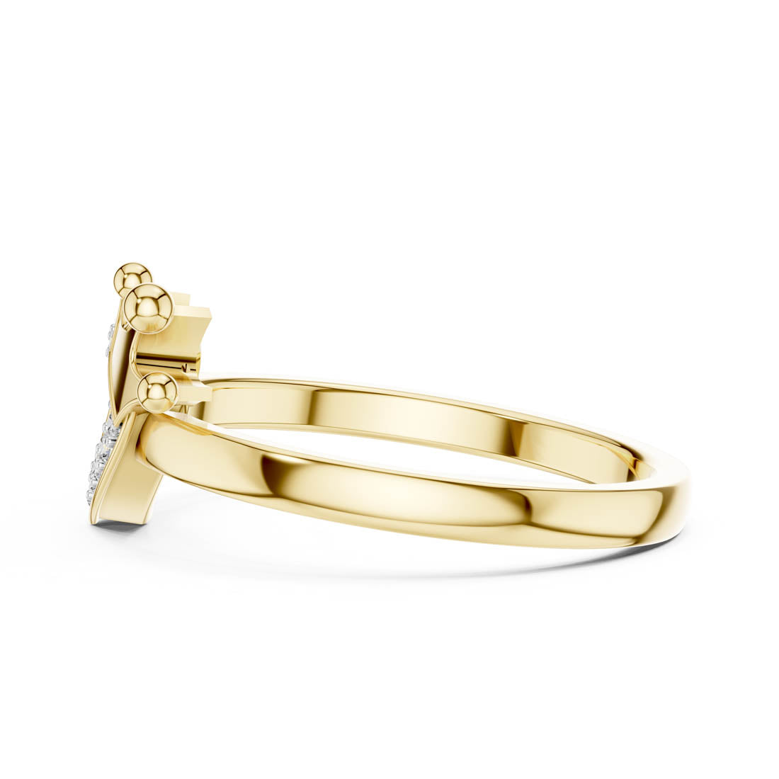 .08 Ct. Heart Diamond Ring with Crown Accent (12#10025@L) 12