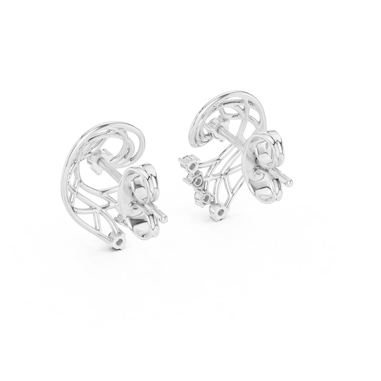 .12 Ct. Abstract Diamond Swirl Earrings with Openwork Design (12#10026@E) 9