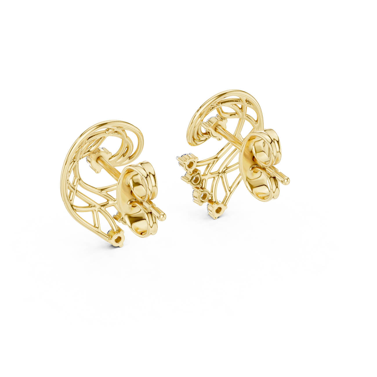 .12 Ct. Abstract Diamond Swirl Earrings with Openwork Design (12#10026@E) 4