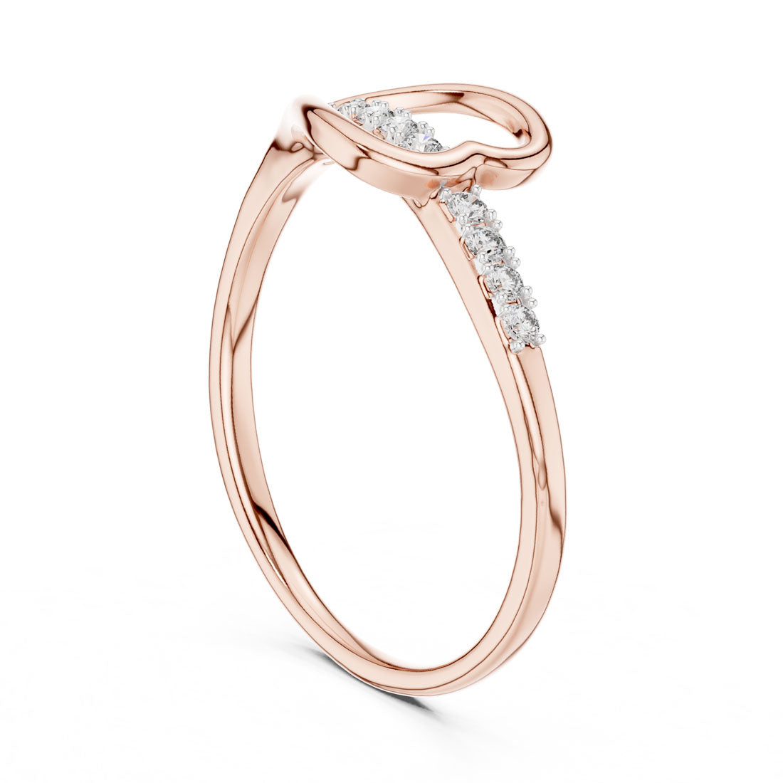.08 Ct. Twisted Heart Infinity Loop Ring with Pavé Diamond Accents (12#10026@L) 10