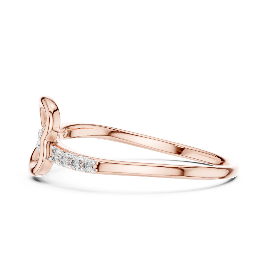 .08 Ct. Twisted Heart Infinity Loop Ring with Pavé Diamond Accents (12#10026@L) 11
