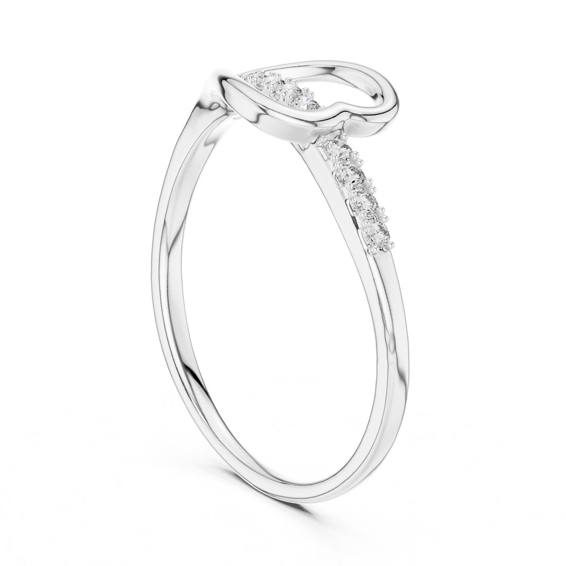 .08 Ct. Twisted Heart Infinity Loop Ring with Pavé Diamond Accents (12#10026@L) 9