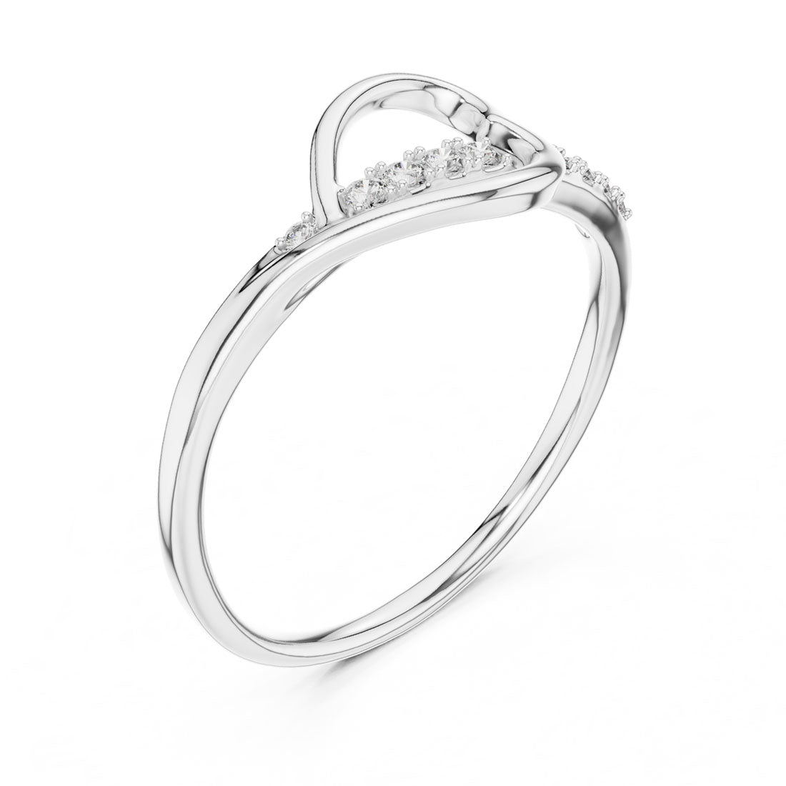 .08 Ct. Twisted Heart Infinity Loop Ring with Pavé Diamond Accents (12#10026@L) 6